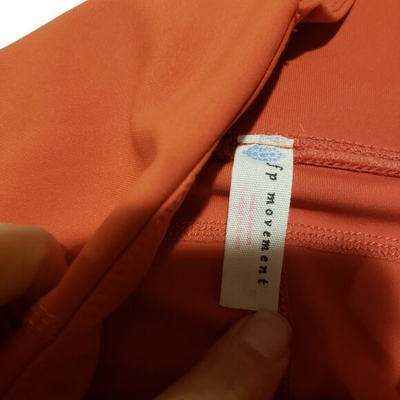 Free People Movement Hearts Aflutter Leggings Size S Orange Hi Rise $78 - Picture 3 of 9